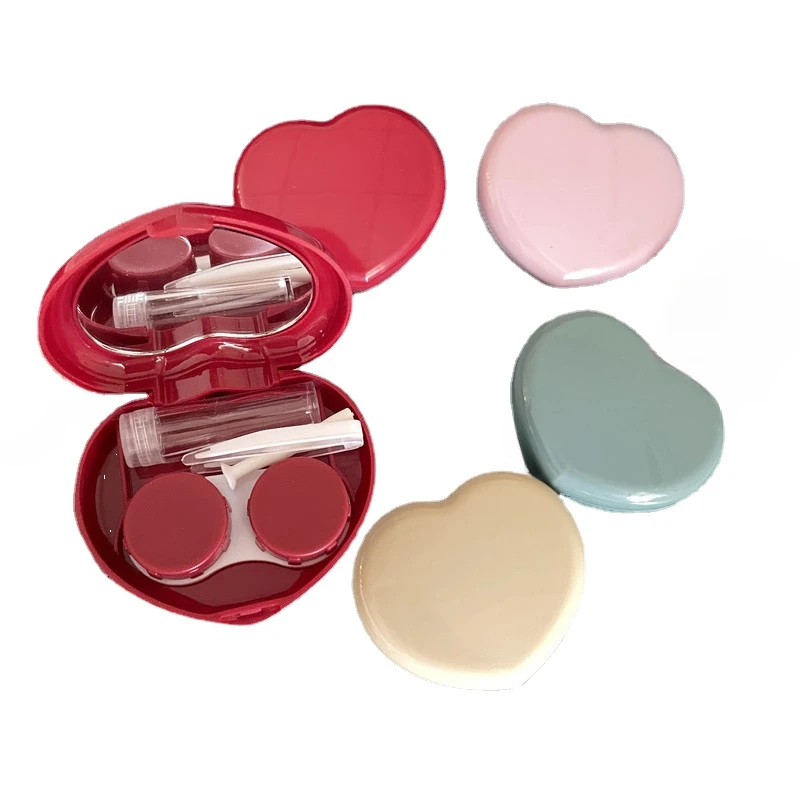 Travel Accessories Kit For Women - Heart Shape Contact Lens Case Mini
