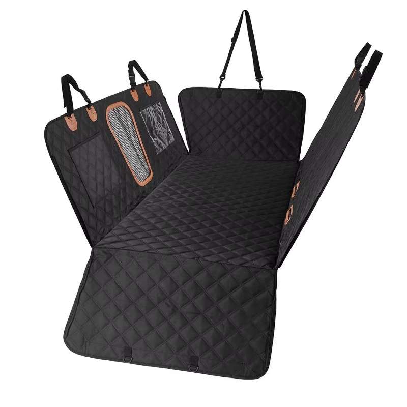 Travel Accessories For Dogs - Three-Panel Solid Car Rear-Seat Extender Dog