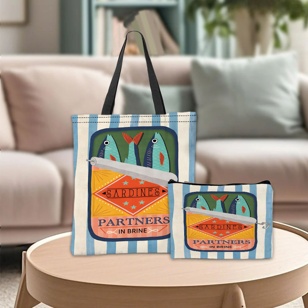 Travel Accessories Pouch - Sardine Partners Graphic Handbag Cosmetic Pouch