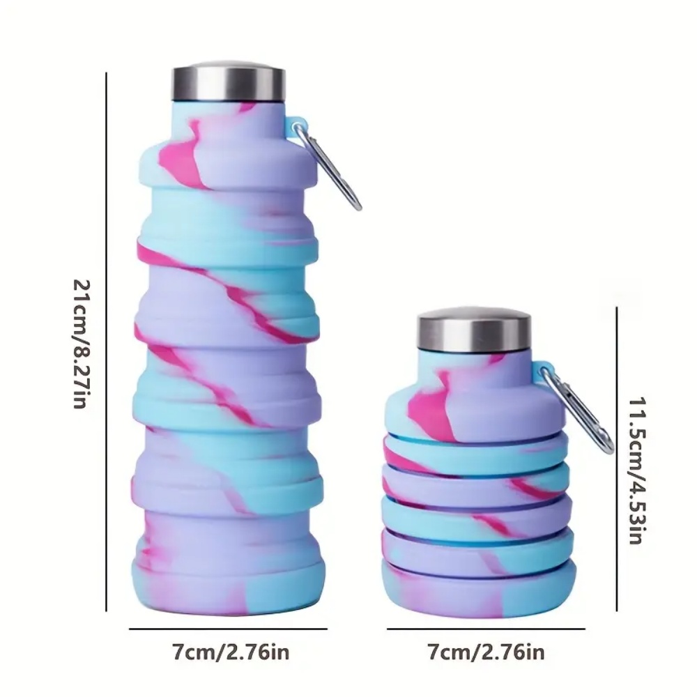 500ml Foldable Silicone Water  - Water Bottle Collapsible 评论和价格