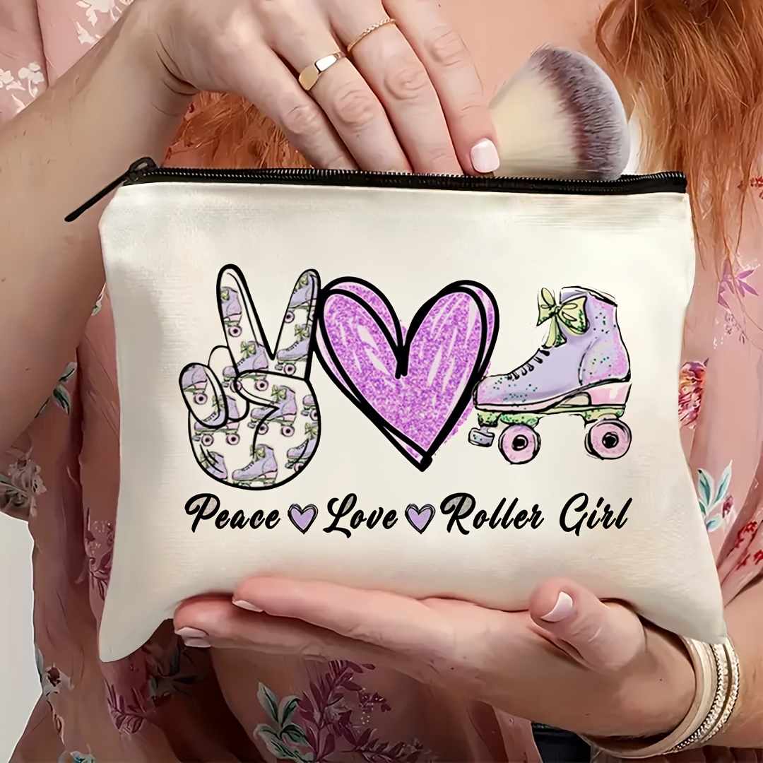 1Pc Peace, Love & Roller Skati - Travel Accessories Girls 评论和价格