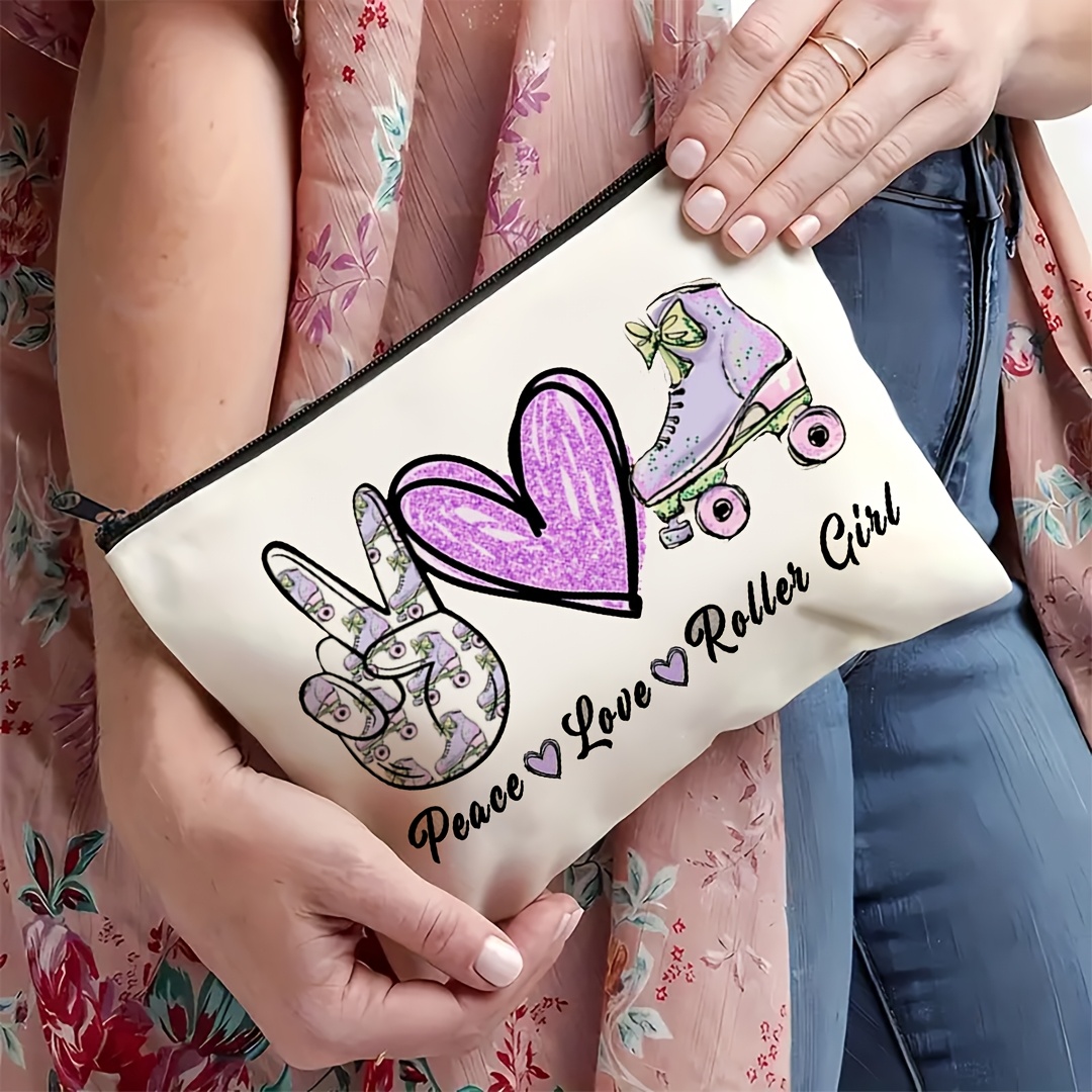 1Pc Peace, Love & Roller Skati - Travel Accessories Girls 评论和价格