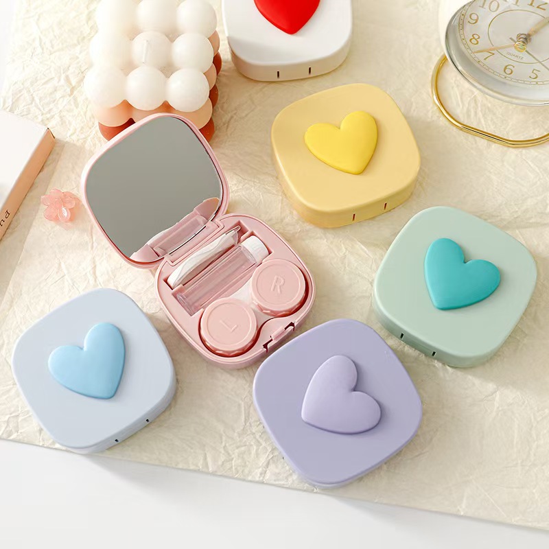 Heart Contact Lens Case with M - Travel Accessories Kit For Women 评论和价格