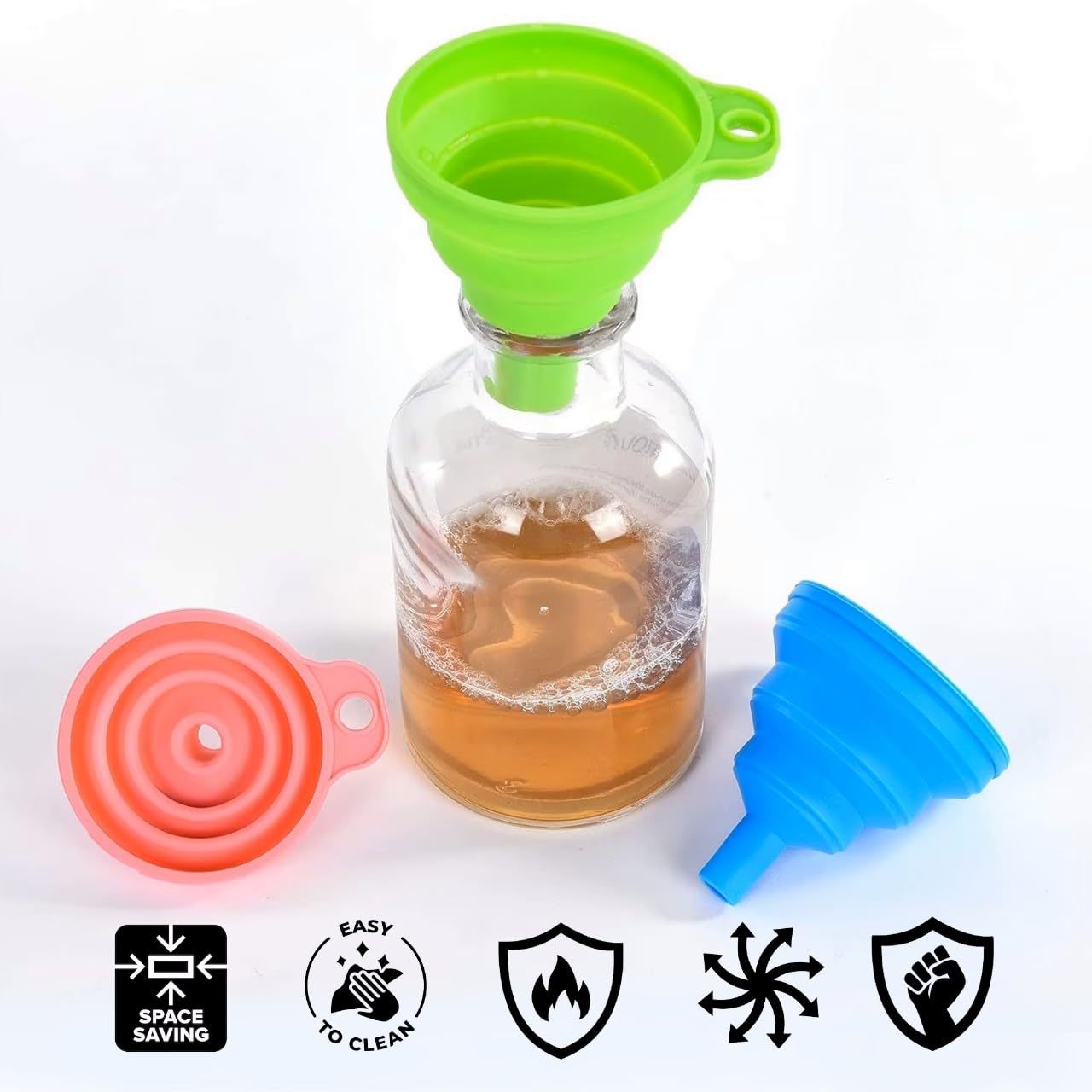 Foldable Silicone Funnel Set – - Water Bottle Collapsible 评论和价格