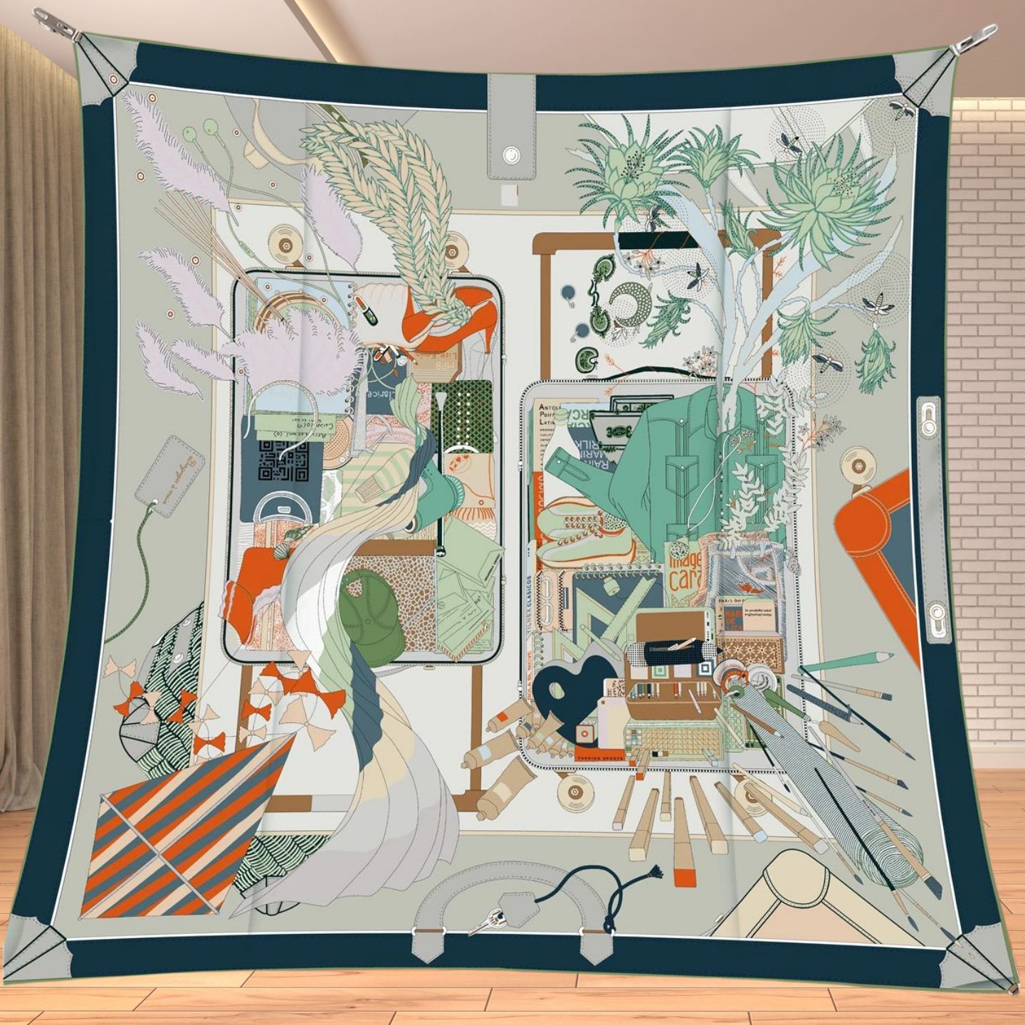 90cm Twill Silk Like Square Sc - Travel Accessories For Women 评论和价格