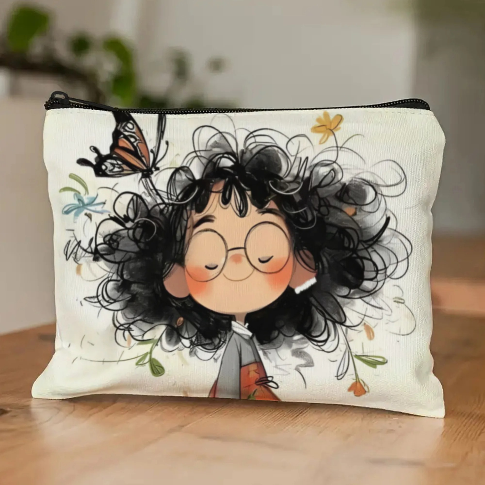 Cartoon Girl Makeup Bag Zipper - Travel Accessories Girls 评论和价格