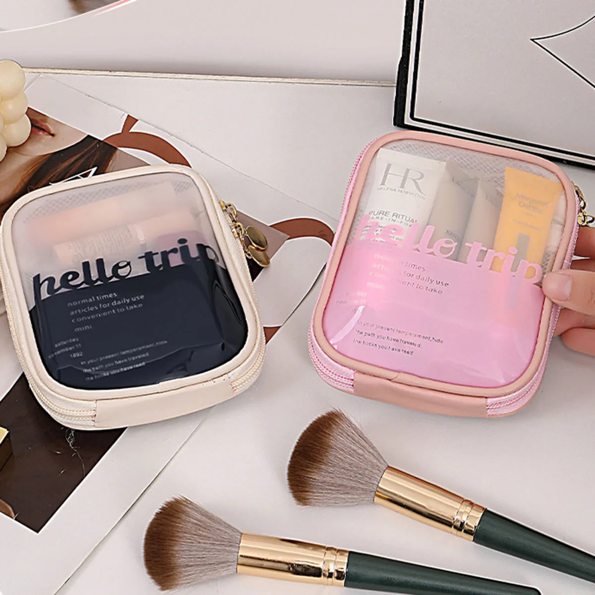Transparent Portable Cosmetic  - Cable Organizer Travel 评论和价格