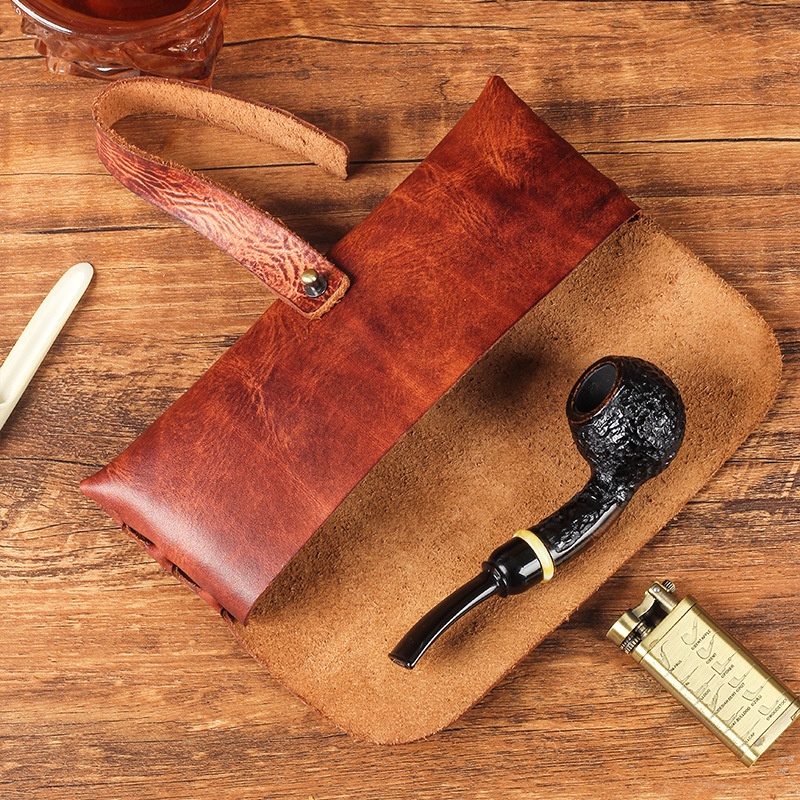Vintage Cow Leather Pipe Bag H - Travel Accessories Pouch For Men 评论和价格