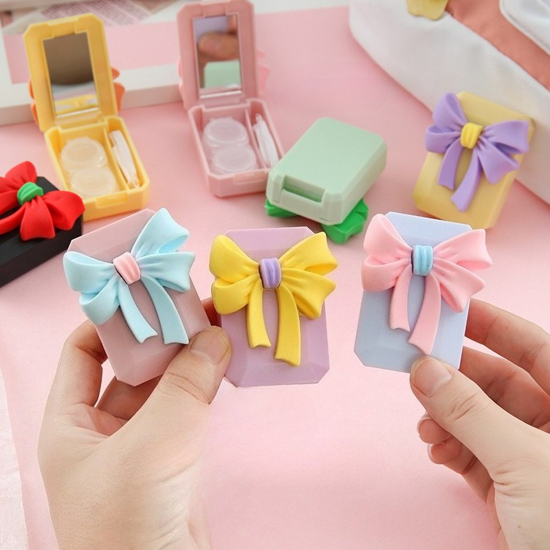 Color Bow Contact Lens Case wi - Travel Accessories Kit For Women 评论和价格