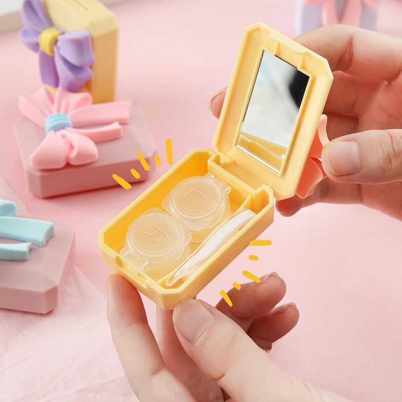 Color Bow Contact Lens Case wi - Travel Accessories Kit For Women 评论和价格