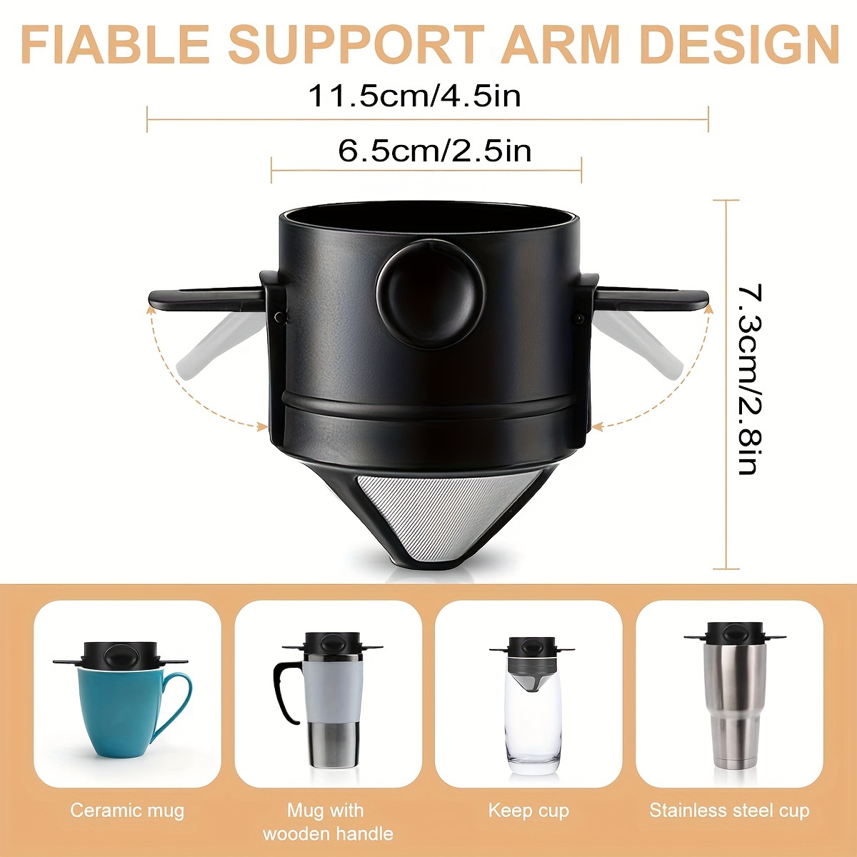 Coffee Filter Cup Portable Reu - Water Bottle Collapsible 评论和价格